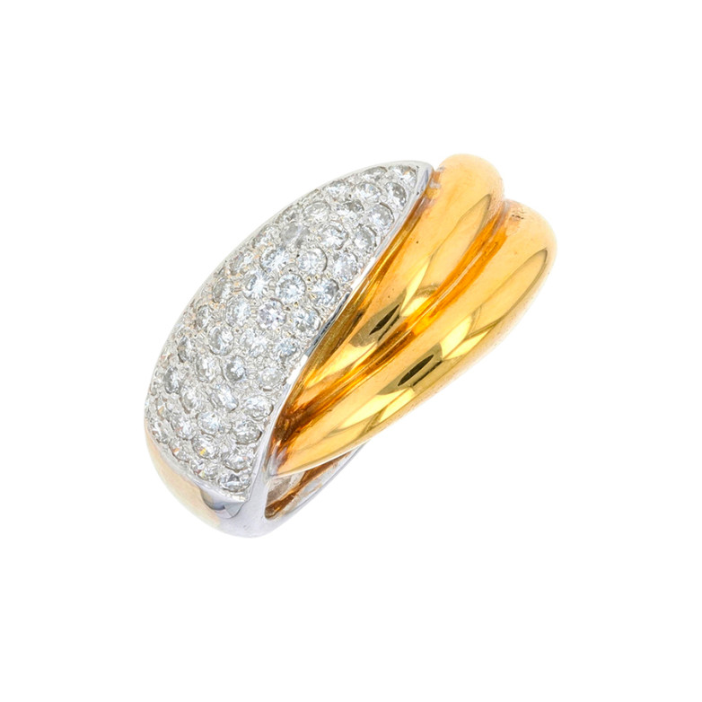 Bague diamants 0.80 carat 2 ors 9.39g Bon état -  reconditionné disponible sur Gemme Les Bijoux